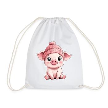 Pig Cute Cute Baby Kids Animal Cartoon - Drawstring Bag - white - Front
