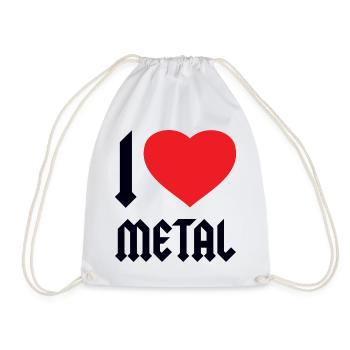 I LOVE METAL - Drawstring Bag - white - Front