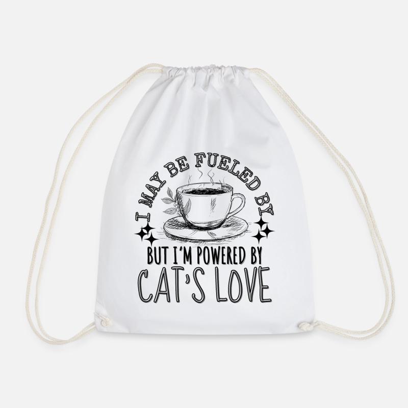 Cat's love - Drawstring Bag - white
