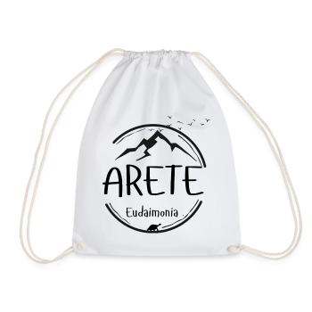 Arete - Eudaimonia - Drawstring Bag - white - Front