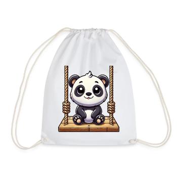 Mignon panda de dessin animé sur l’aire de jeux de balançoire - Sac de sport léger - blanc - Devant