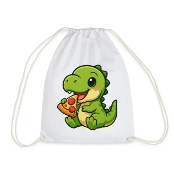 Süßer Dino T-Rex Pizza Pizzaliebhaber Cartoon - Turnbeutel - Weiß - Vorne