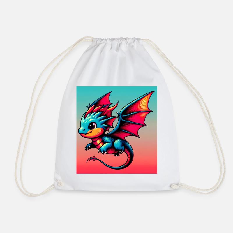 Drache - Turnbeutel - Weiß