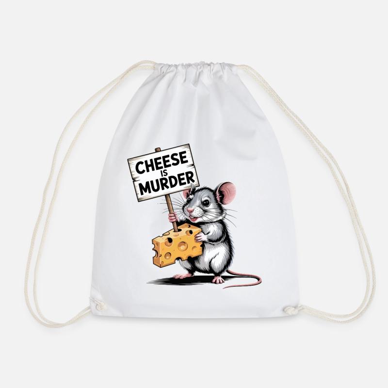 Käse ist die Mördermaus - Turnbeutel - Weiß