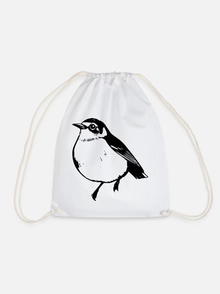 Vogel schwarz schwarzer Vogel - Turnbeutel - Weiß