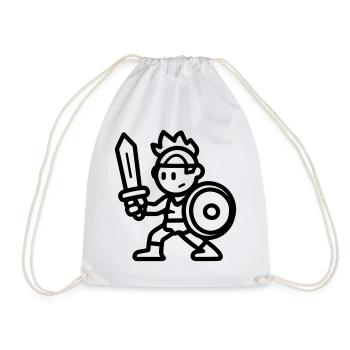 warrior - Drawstring Bag - white - Front