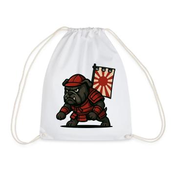 Bulldogge Samurai Rising - Turnbeutel - Weiß - Vorne