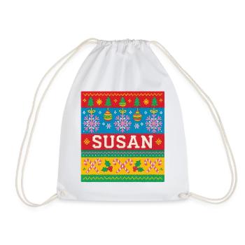 Personalisierte Susan-Weihnachtskunst - Turnbeutel - Weiß - Vorne