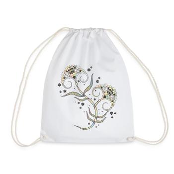Zartes florales Mehndi-Ornament für Achtsamkeit - Turnbeutel - Weiß - Vorne