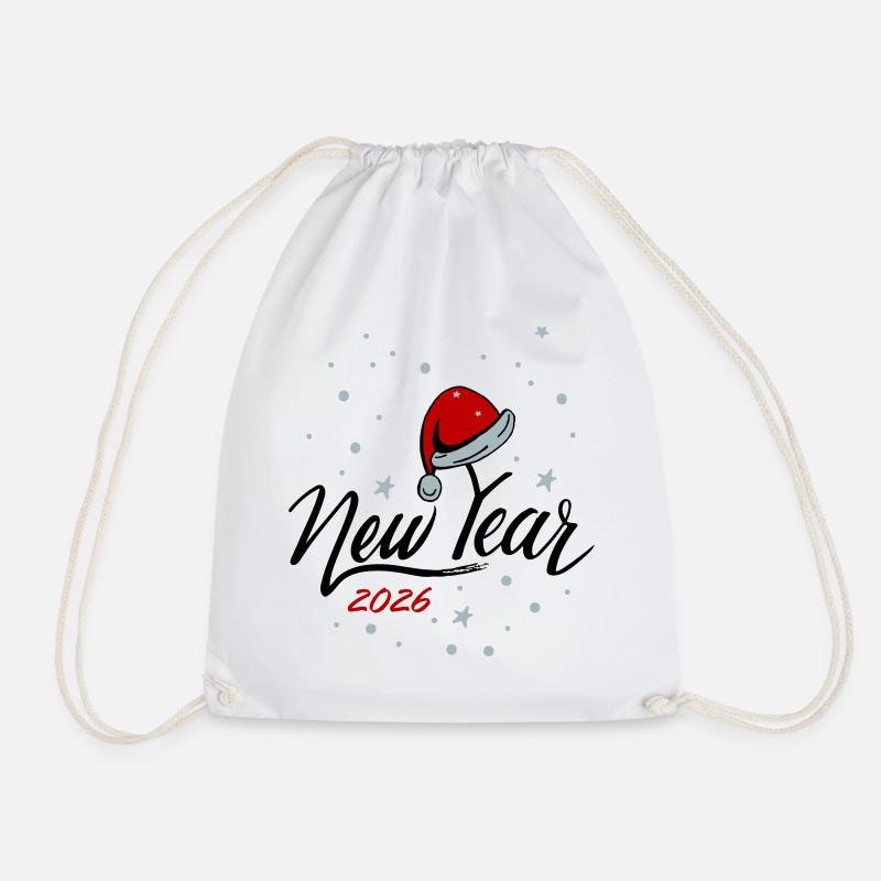 New Year 2026 - Drawstring Bag - white