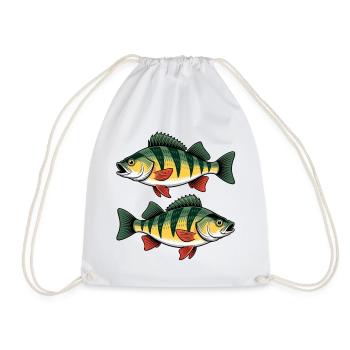Deux perches – Conception de pêcheurs pour pêcheurs sportifs - Sac de sport léger - blanc - Devant