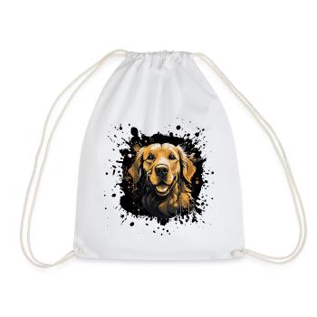 Visage de pop art de Golden Retriever - Sac de sport léger - blanc - Devant