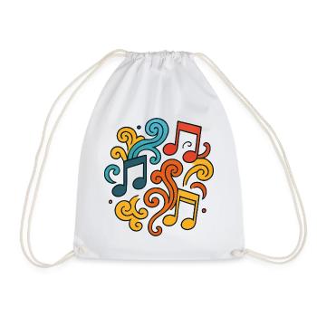 Bunte Musiknoten - Turnbeutel - Weiß - Vorne