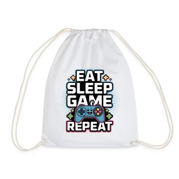 Eat Sleep Game Repeat - Drawstring Bag - white - Front