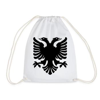Shqipe Adler – Albanien Doppelkopf Nationalflagge - Turnbeutel - Weiß - Vorne