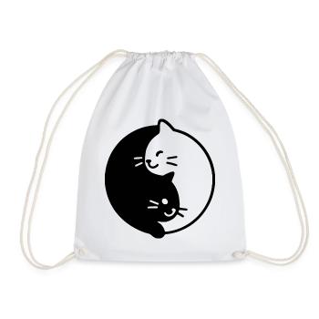 Yin und Yang katzen Duo - Turnbeutel - Weiß - Vorne