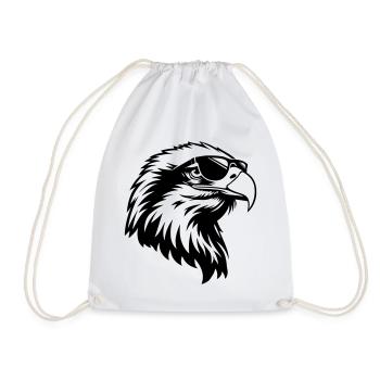 Un aigle cool avec des lunettes de soleil - Sac de sport léger - blanc - Devant