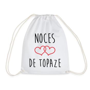 Topaz-Hochzeit 44 Jahre Ehe - Turnbeutel - Weiß - Vorne