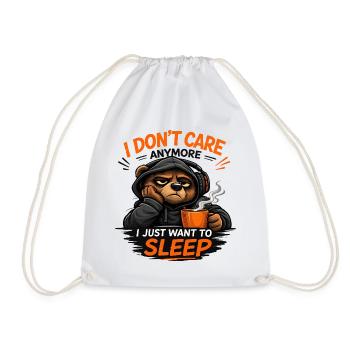 Grumpy Bear Sleep Tee Design - Drawstring Bag - white - Front