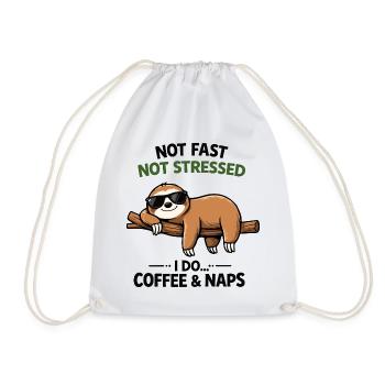 Chill Sloth Kaffee & Nickerchen - Turnbeutel - Weiß - Vorne