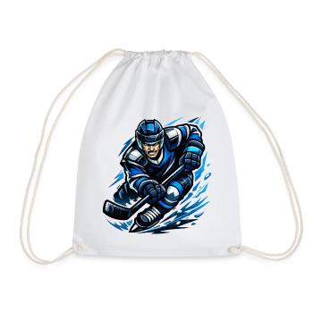 Blitzender Eishockeyspieler - Drawstring Bag - white - Front