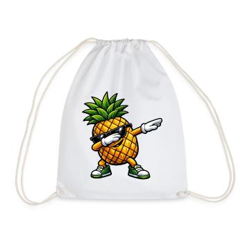 Dabbing Ananas - Turnbeutel - Weiß - Vorne