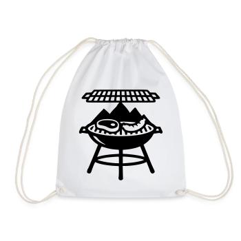 Charcoal Grill Meat Grill Master Father's Day - Drawstring Bag - white - Front