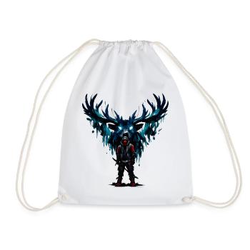 Night Warrior with Blue Wings - Drawstring Bag - white - Front