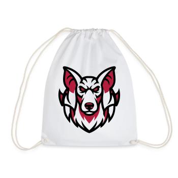 Weisser Wolf Maskottchen - Turnbeutel - Weiß - Vorne