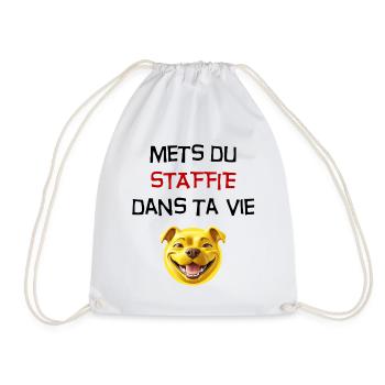 Phrase mets du staffie dans ta vie - 111 - Sac de sport léger - blanc - Devant