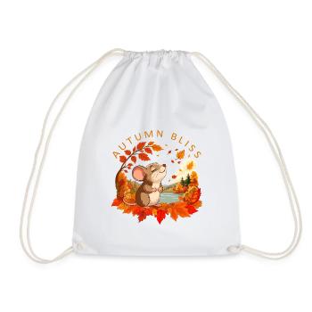 Autumn Mouse in Gold - Drawstring Bag - white - Front
