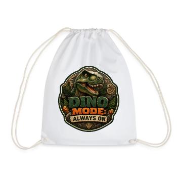Dino Mode: Always On - Drawstring Bag - white - Front