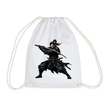 Samurai Katana Duell Heldenbild - Turnbeutel - Weiß - Vorne