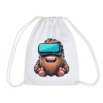 Bigfoot Sasquatch Süß Comic Cartoon VR Virtual Rea - Turnbeutel - Weiß - Vorne