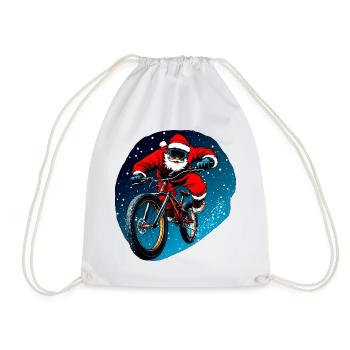 Downhill Biker Weihnachten - Turnbeutel - Weiß - Vorne