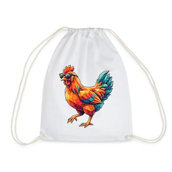 Poly Stil Cooles Huhn - Turnbeutel - Weiß - Vorne