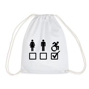 Wheelchair user is suitable # - Drawstring Bag - white - Front