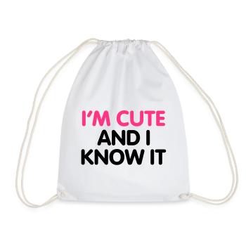 I'm cute and i know it - Sac de sport léger - blanc - Devant