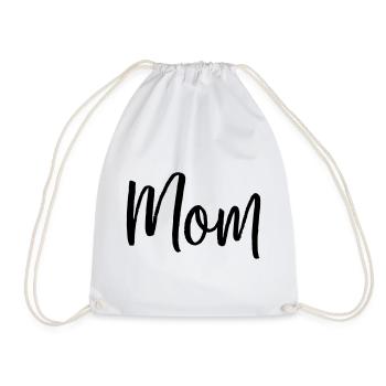 Mom family parents love typography gift - Drawstring Bag - white - Front