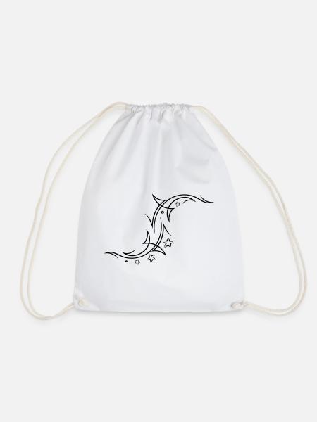 Tribal with stars - Drawstring Bag - white