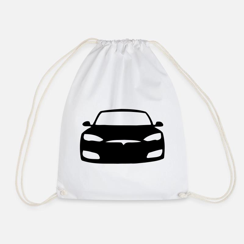 Model S icon - Drawstring Bag - white