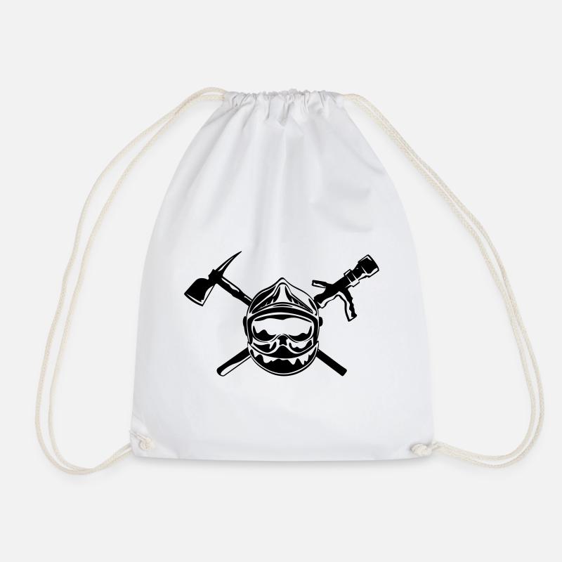 casque_pompier_hache et lance - Sac de sport léger - blanc