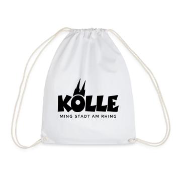Kölle ming Stadt am Rhing Köln mit Kölner Dom - Turnbeutel - Weiß - Vorne