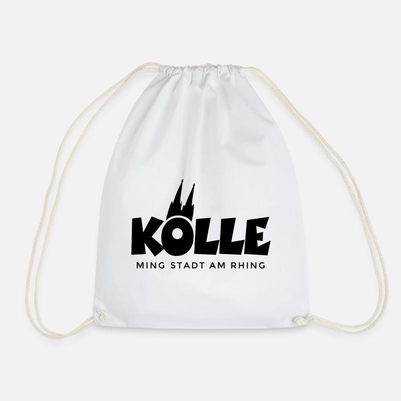 Kölle ming Stadt am Rhing Köln mit Kölner Dom - Turnbeutel - Weiß