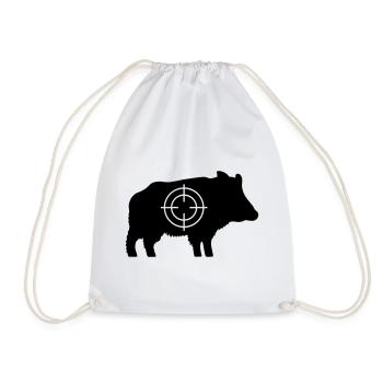 Wildschwein mit Fadenkreuz - Turnbeutel - Weiß - Vorne