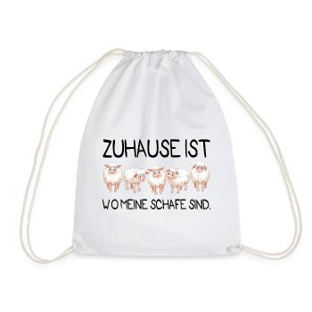 Zuhause ist Schafe Geschenk Bauer Schäfer - Turnbeutel - Weiß - Vorne