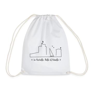 La Rochelle design noir - by Nicolas Poitevin - Sac de sport léger - blanc - Devant