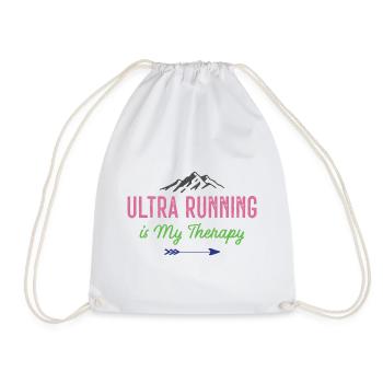 Ultra Running ist meine Therapie - Turnbeutel - Weiß - Vorne