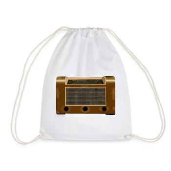 old Tube Radio - used Look - Drawstring Bag - white - Front