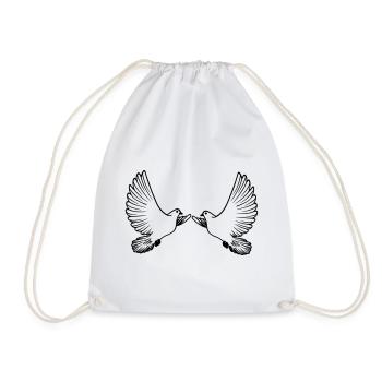 Deux pigeons transparents - Sac de sport léger - blanc - Devant